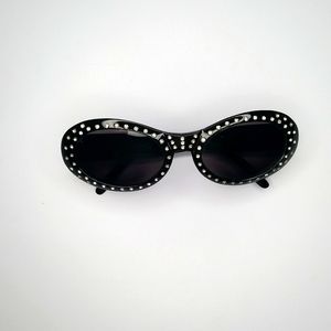 Sunglasses, black with rhinestones.